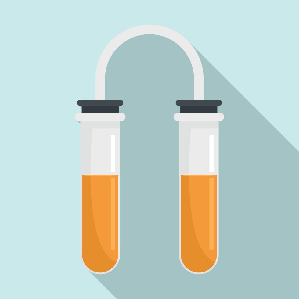 dubbele test buis laboratorium icoon, vlak stijl vector