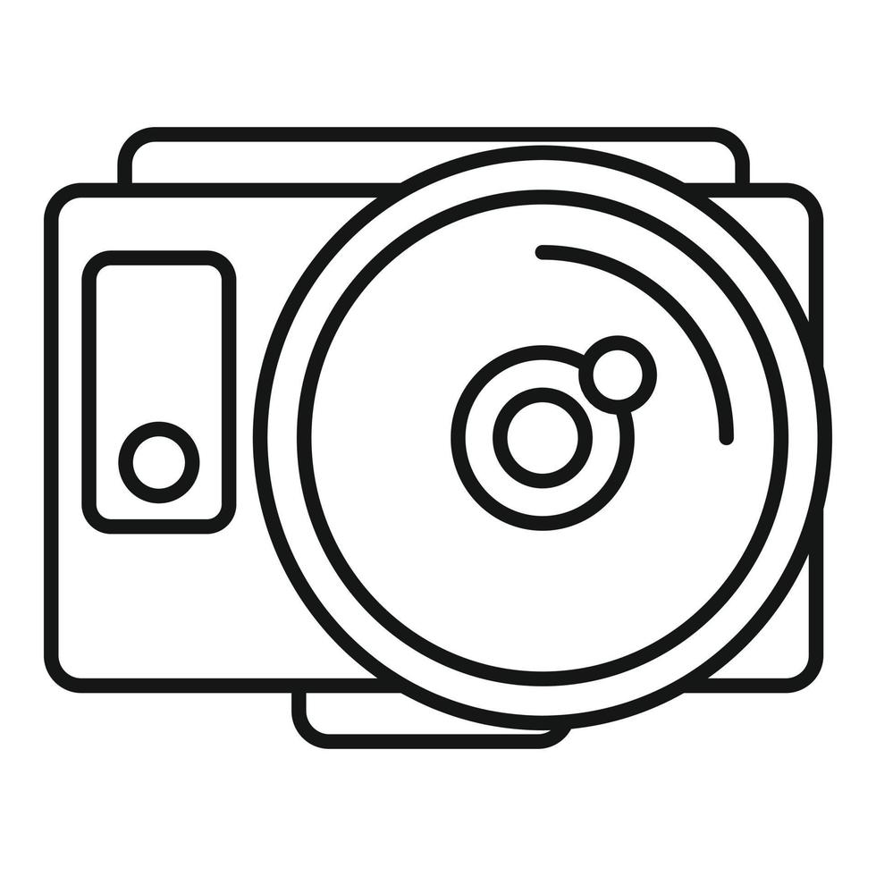 vis oog actie camera icoon, schets stijl vector