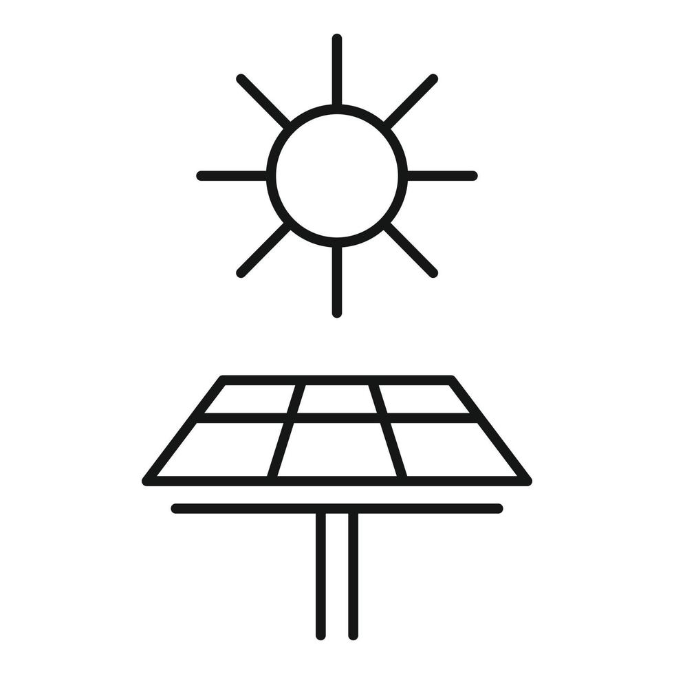 zonne- paneel icoon, schets stijl vector