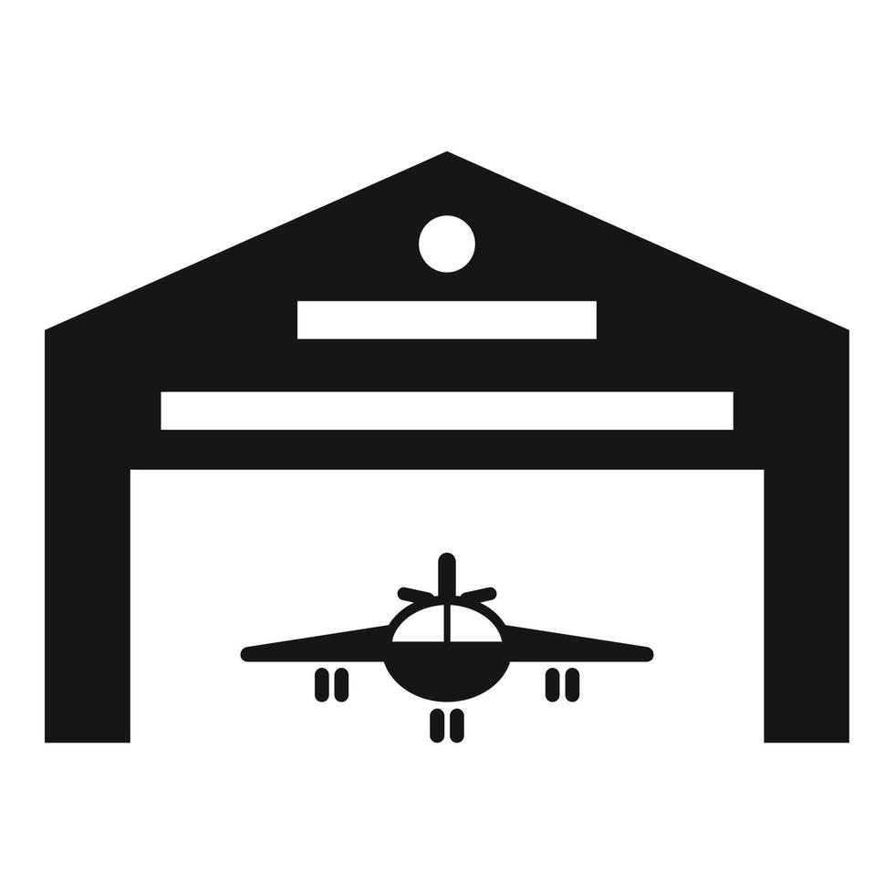 lucht vechter hangar icoon, gemakkelijk stijl vector