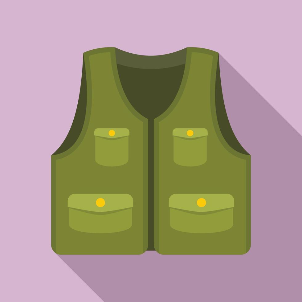 groen zak- hesje icoon, vlak stijl vector