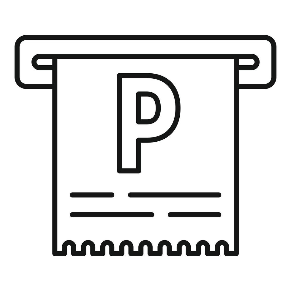 parkeren ticket icoon, schets stijl vector