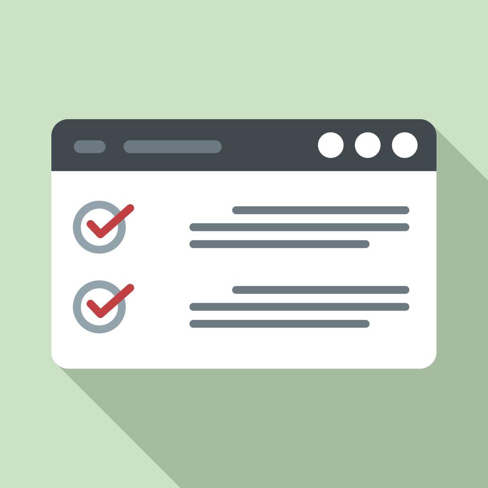 web checklist icoon, vlak stijl vector