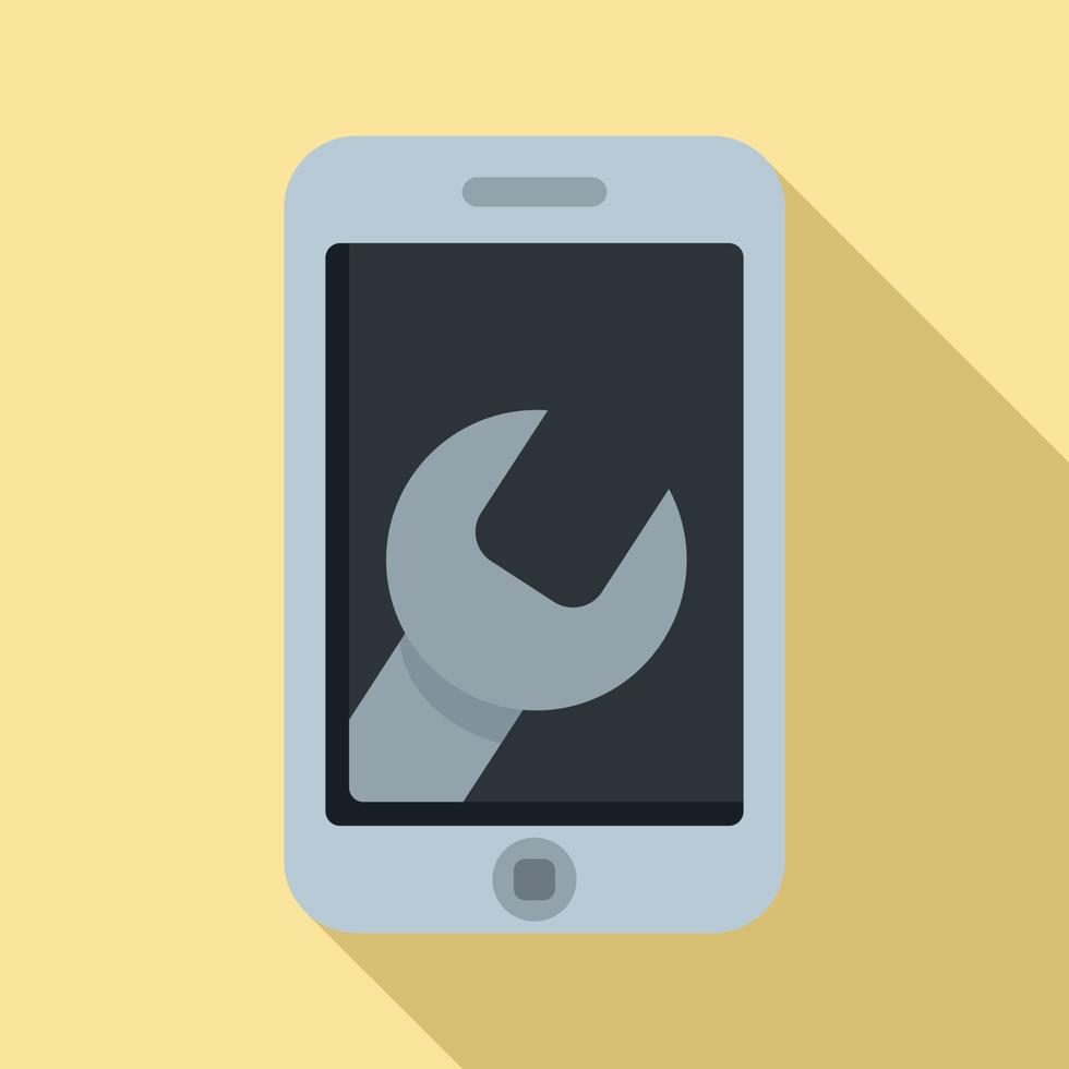 telefoon reparatie onderhoud icoon, vlak stijl vector