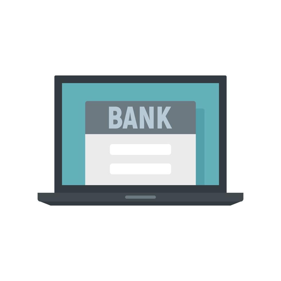 online bank icoon, vlak stijl vector