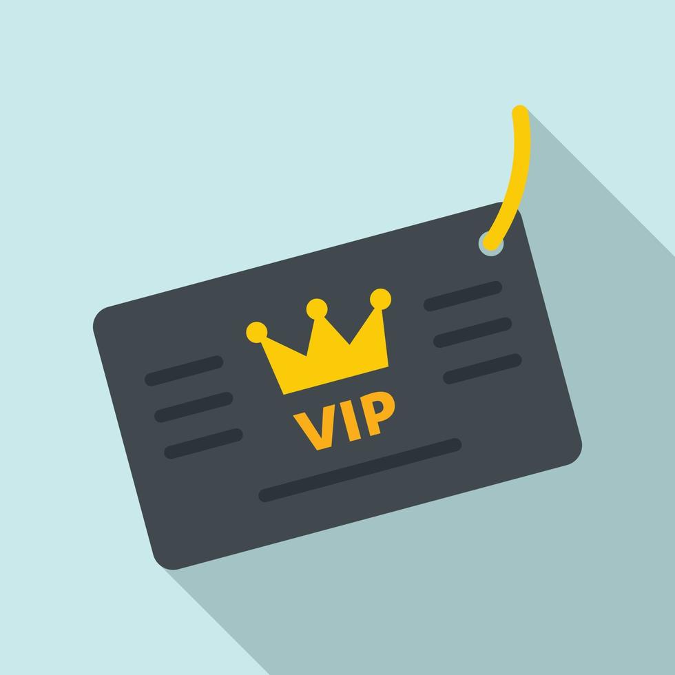 vip loyaliteit kaart icoon, vlak stijl vector