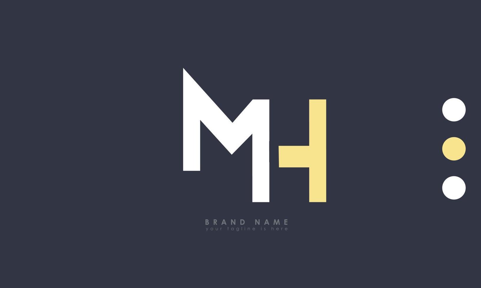 alfabet letters initialen monogram logo mh, hm, m en h vector