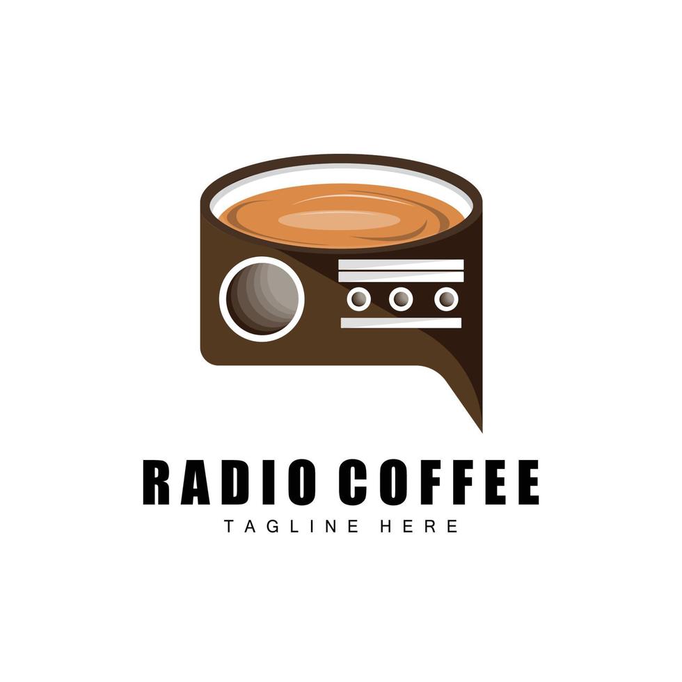 koffie radio logo, podcast radio ontwerp, koffie icoon, koffie cafe logo Product merk vector