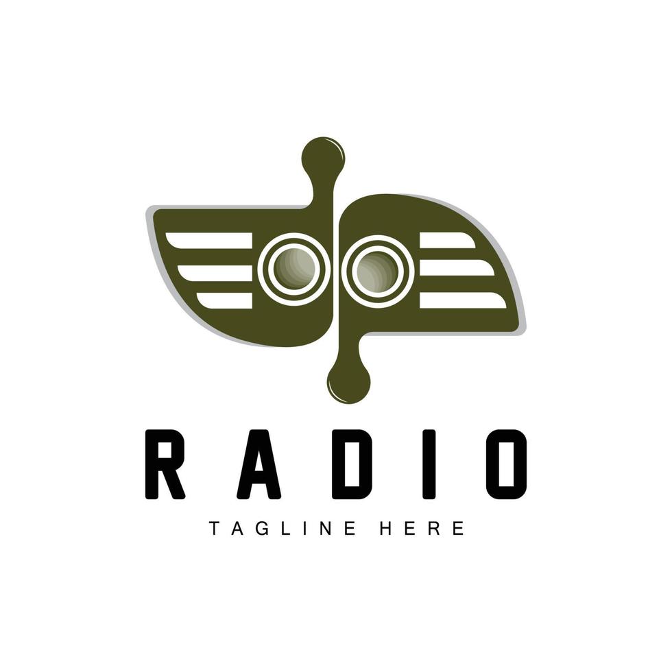 radio logo, podcast ontwerp, uitzending icoon Product merk vector