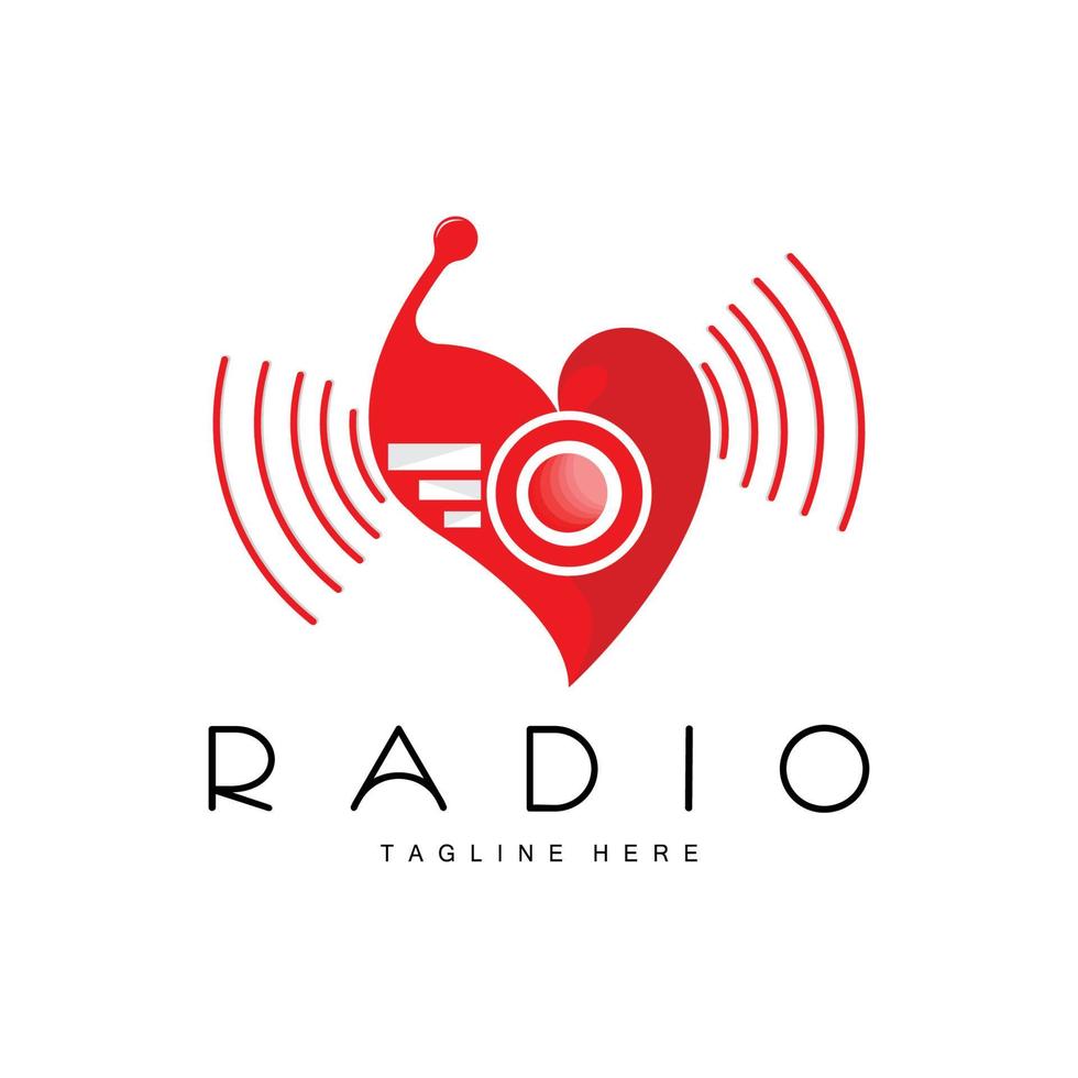 radio logo, podcast ontwerp, uitzending icoon Product merk vector