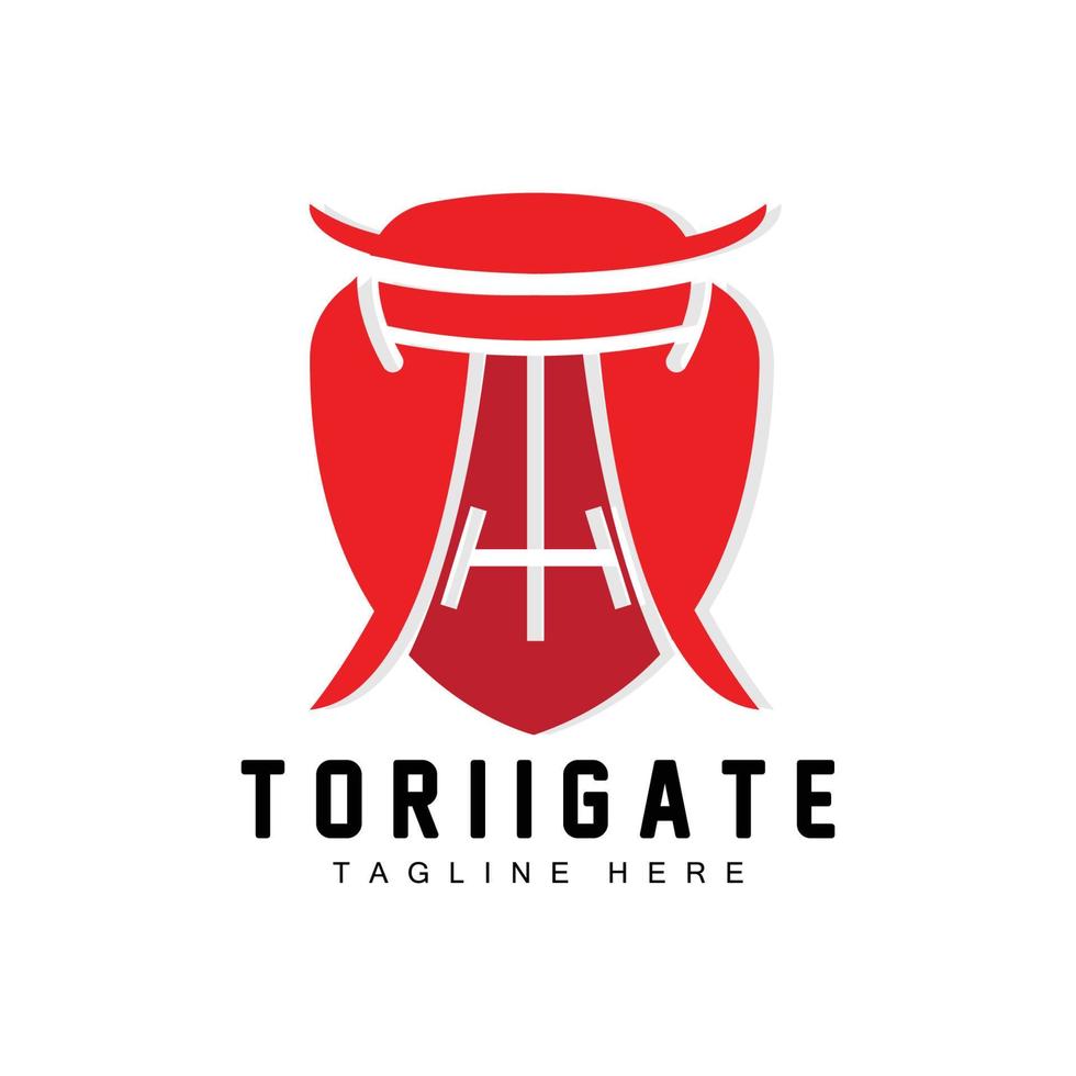 torii poort logo, Japans geschiedenis poort icoon vector, Chinese illustratie, houten ontwerp bedrijf merk sjabloon vector