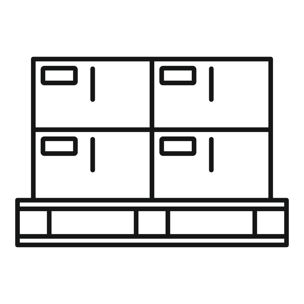 magazijn pakket pallet icoon, schets stijl vector