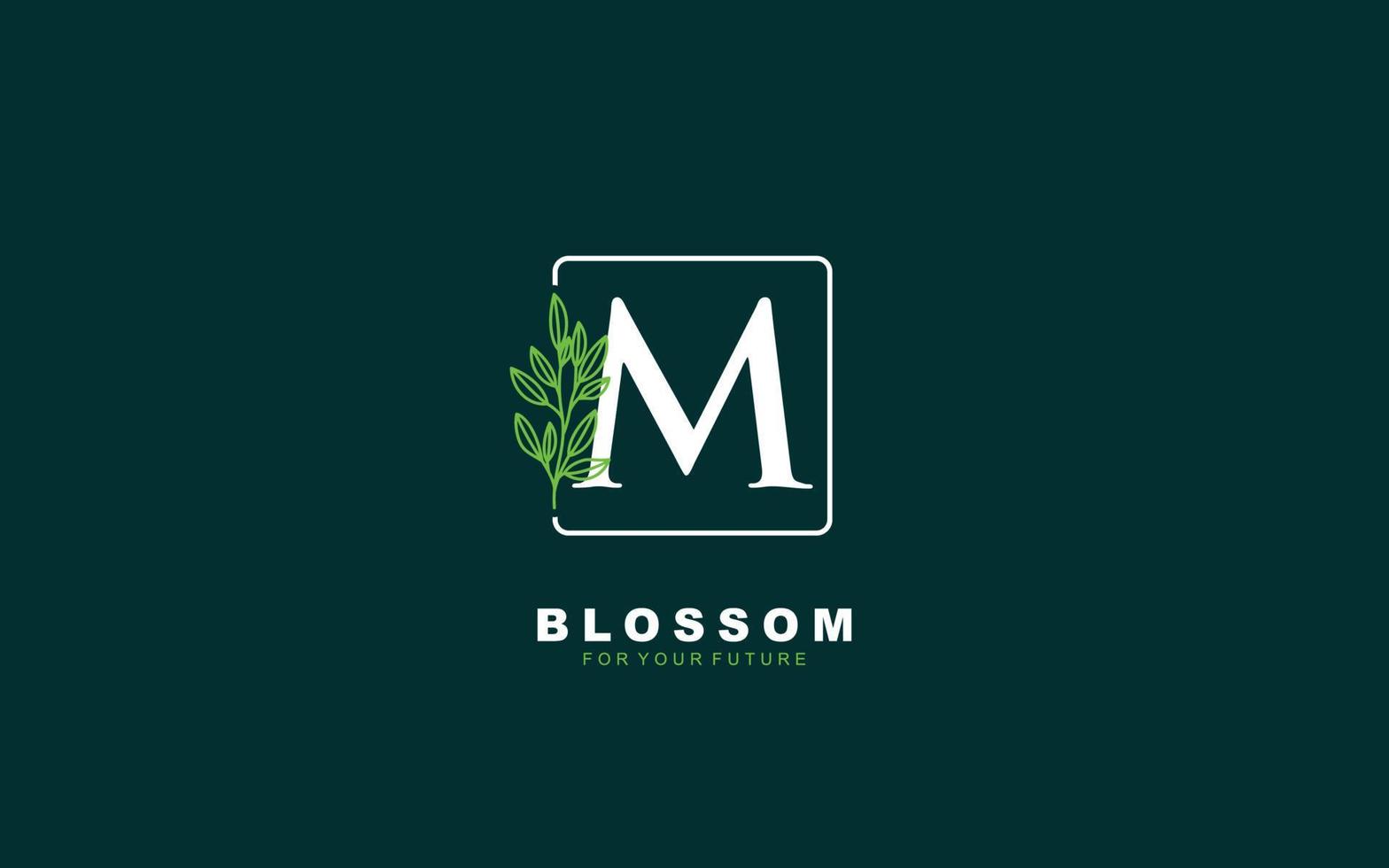 m logo bloemen vector voor identiteit bedrijf. eerste brief natuur sjabloon vector illustratie voor uw merk.