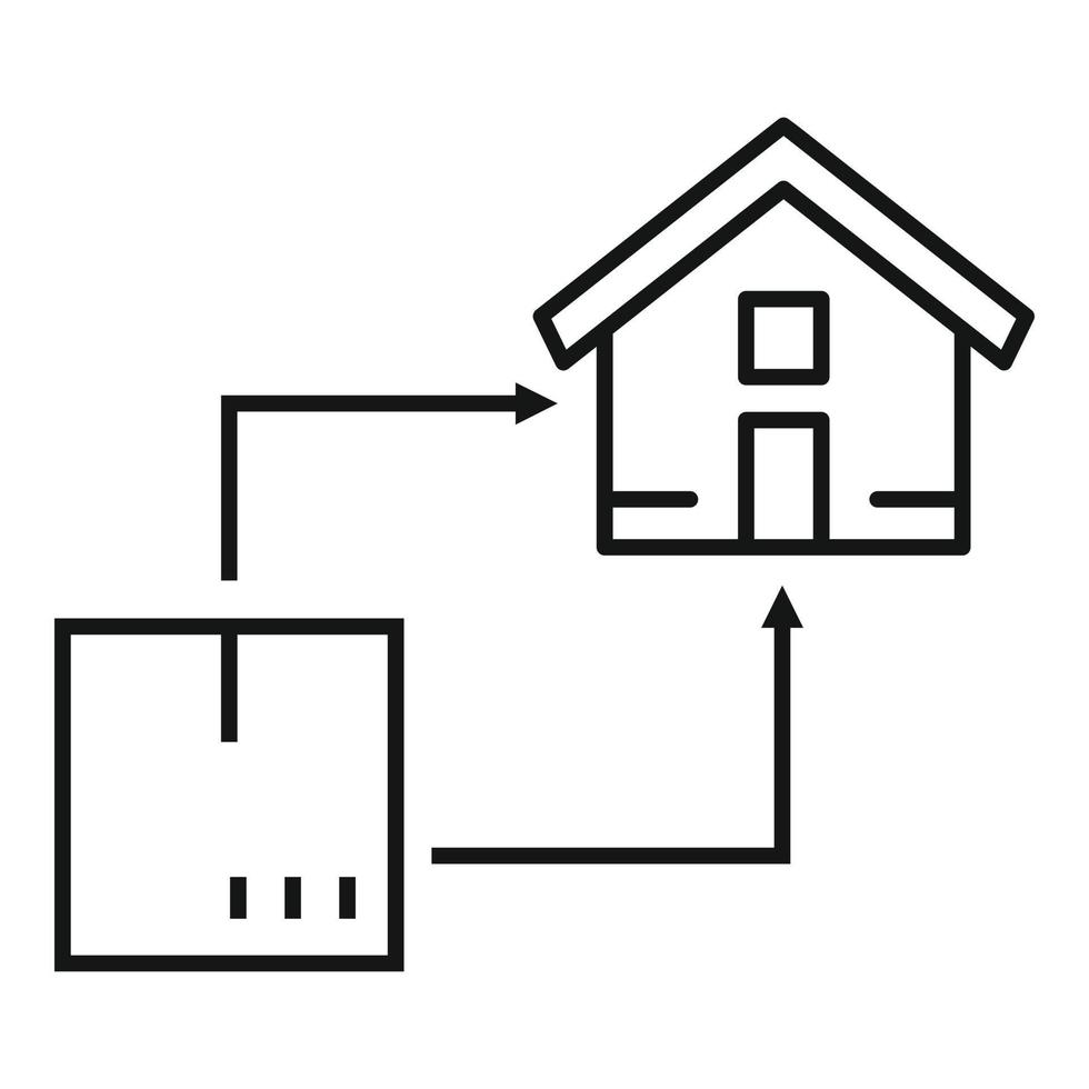 huis verhuizing icoon, schets stijl vector