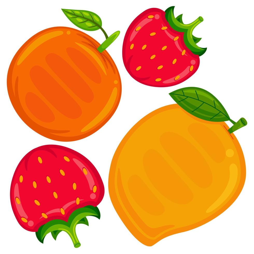 schattig fruit vector illustratie