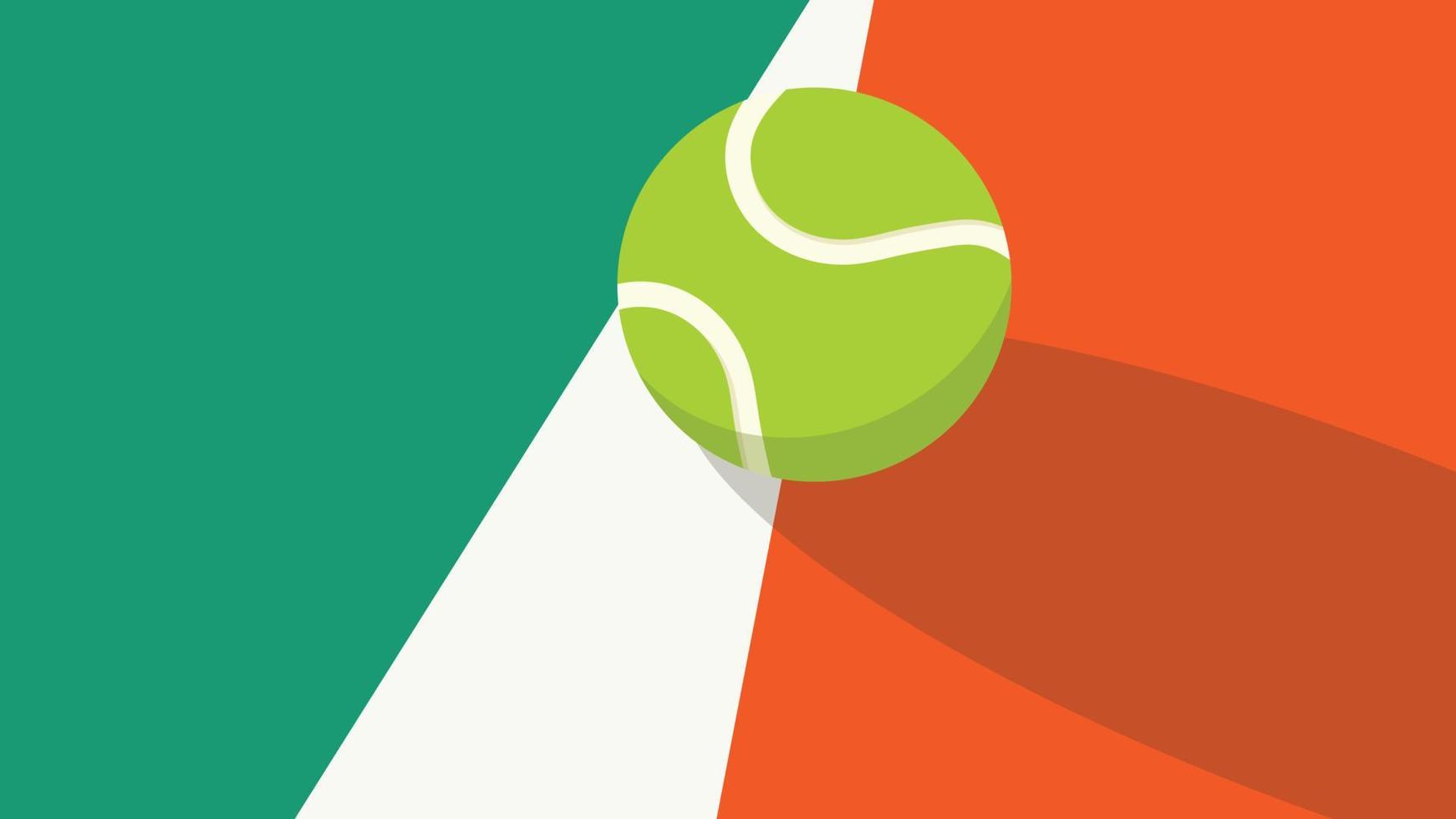 tennis bal vector. tennis bal in de veld. behang. vrij ruimte voor tekst. kopiëren ruimte. vector