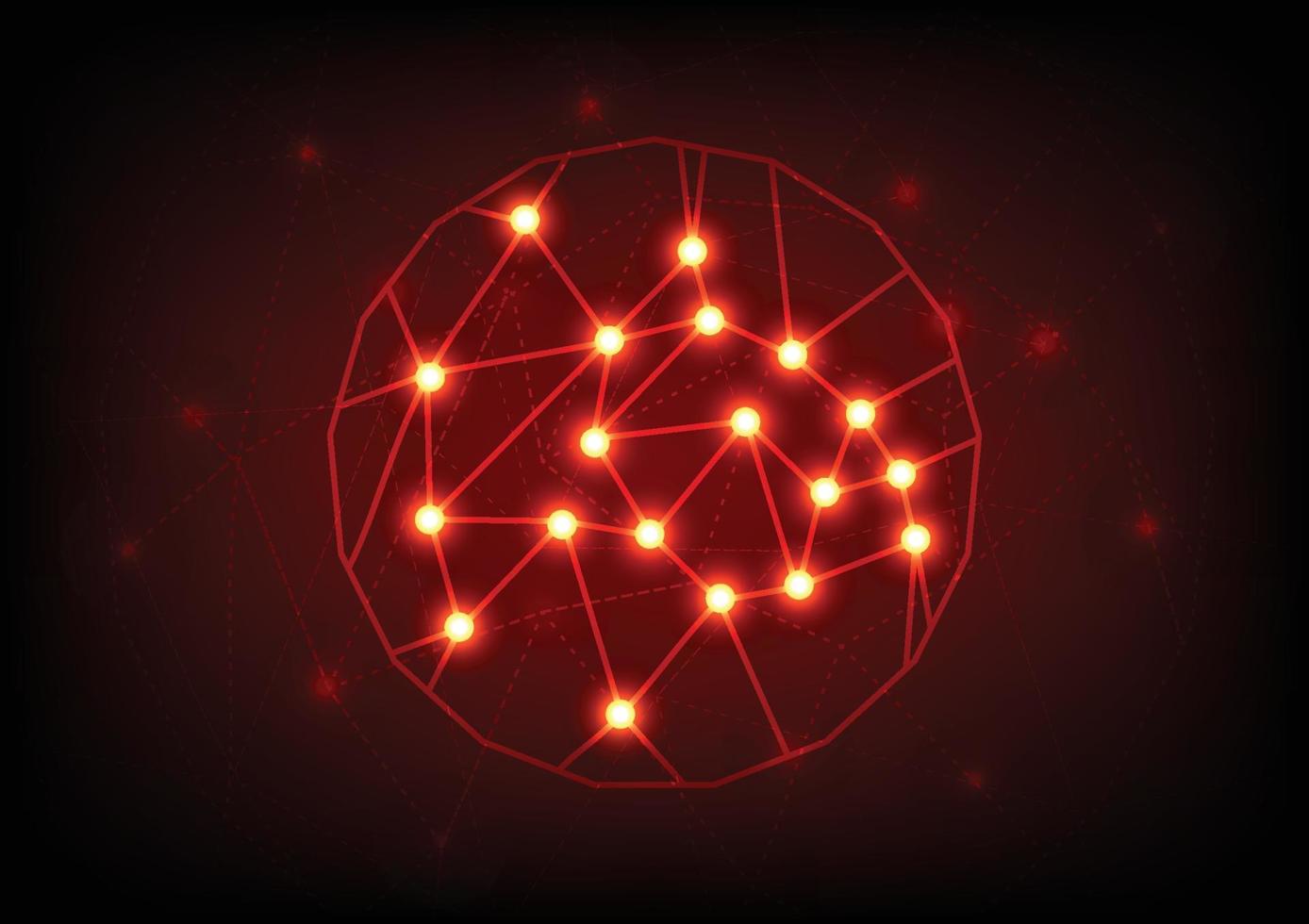netto wireframe cirkel rood licht neon achtergrond vector