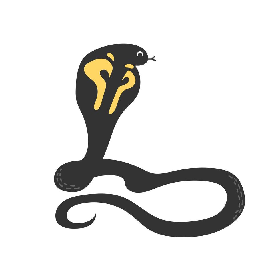 cobra Afrikaanse slang, koning cobra roofdier, oerwoud dier tekenfilm vector illustratie Aan wit