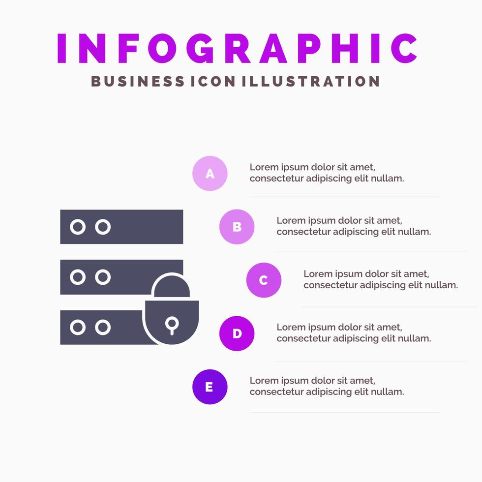 apparaat elektronisch internet veiligheid sleutel solide icoon infographics 5 stappen presentatie achtergrond vector