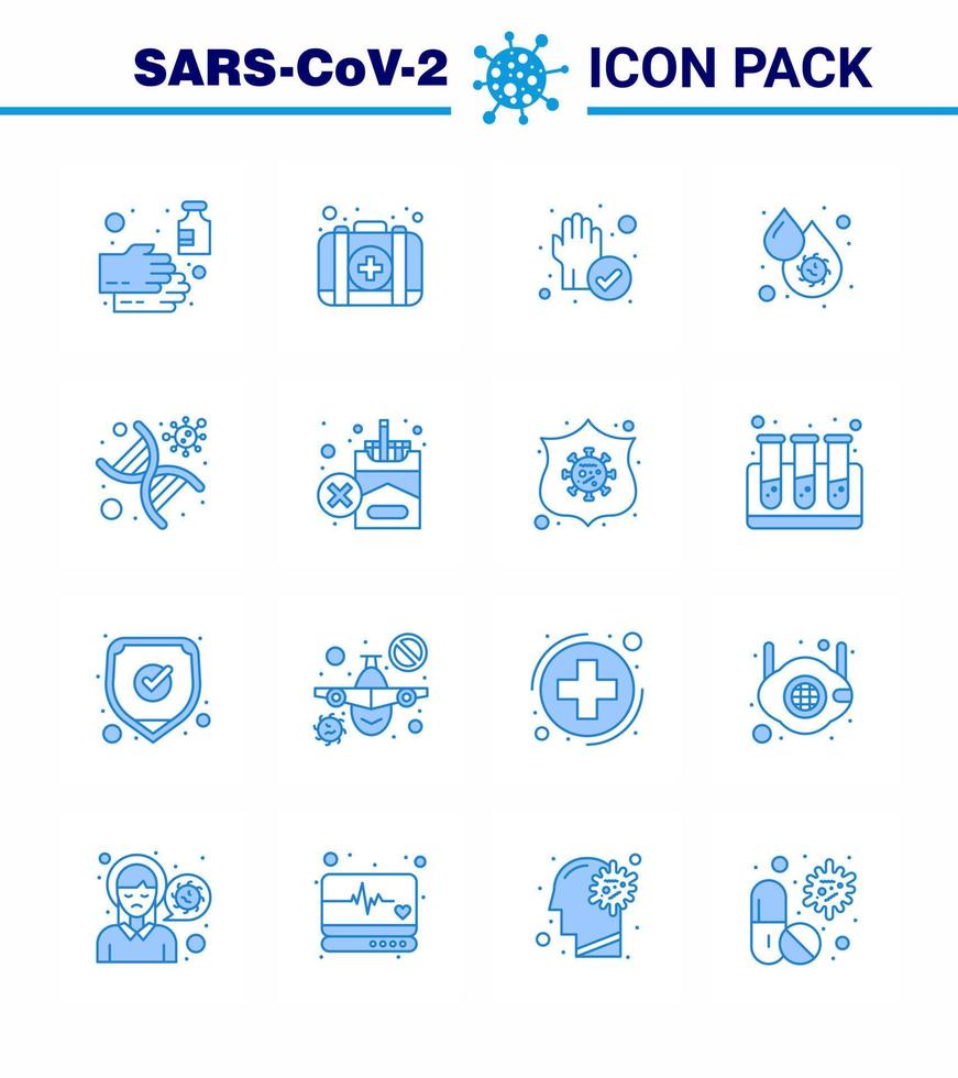 coronavirus voorzorgsmaatregel tips icoon voor gezondheidszorg richtlijnen presentatie 16 blauw icoon pak zo net zo bloedplaatjes dengue geval bloed virus schoongemaakt virale coronavirus 2019november ziekte vector ontwerp element