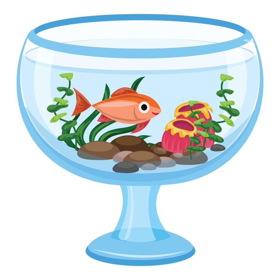 aquarium glas transparant icoon, tekenfilm stijl vector