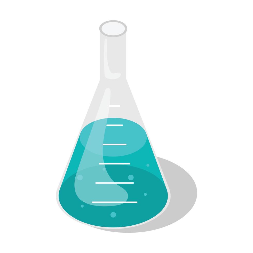 chemie glas transparant fles icoon, isometrische stijl vector