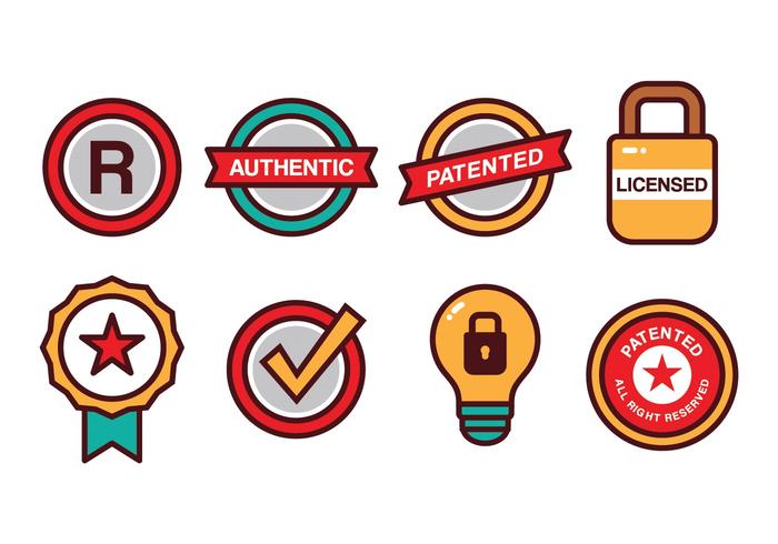 Patent and Copyright Icon Set vector