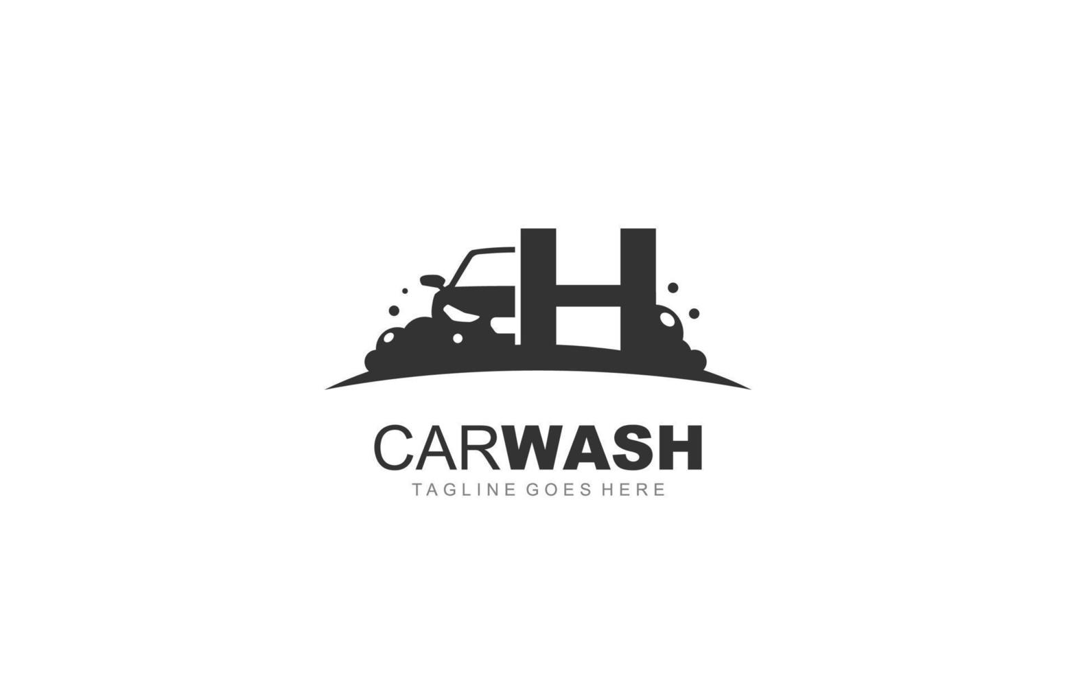 h logo carwash voor identiteit. auto sjabloon vector illustratie voor uw merk.