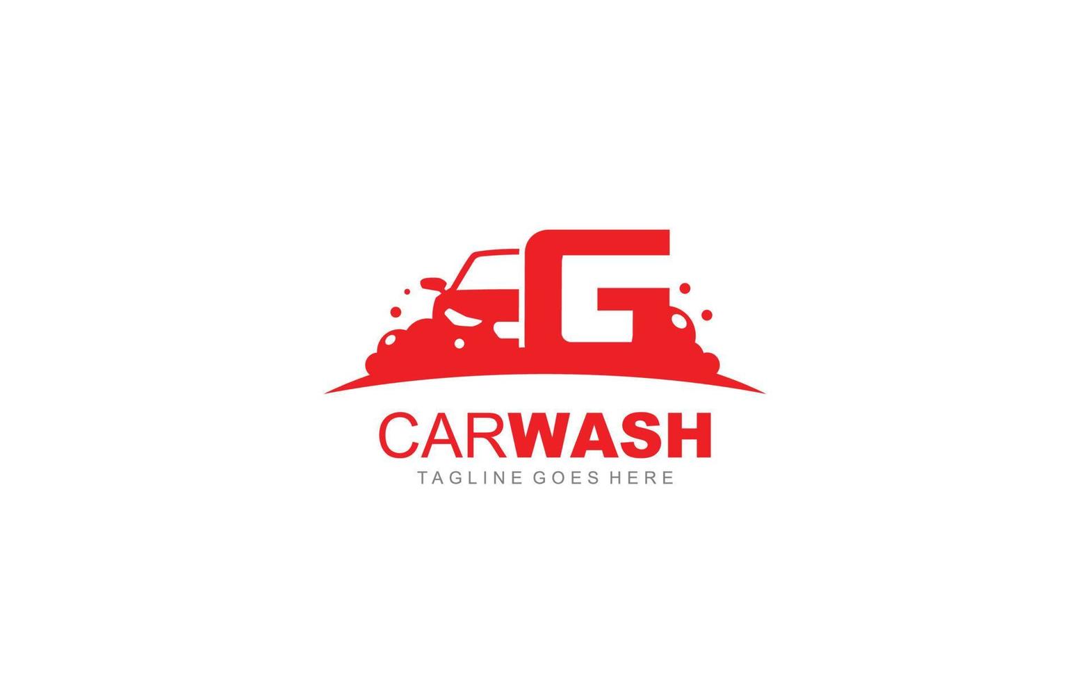 g logo carwash voor identiteit. auto sjabloon vector illustratie voor uw merk.