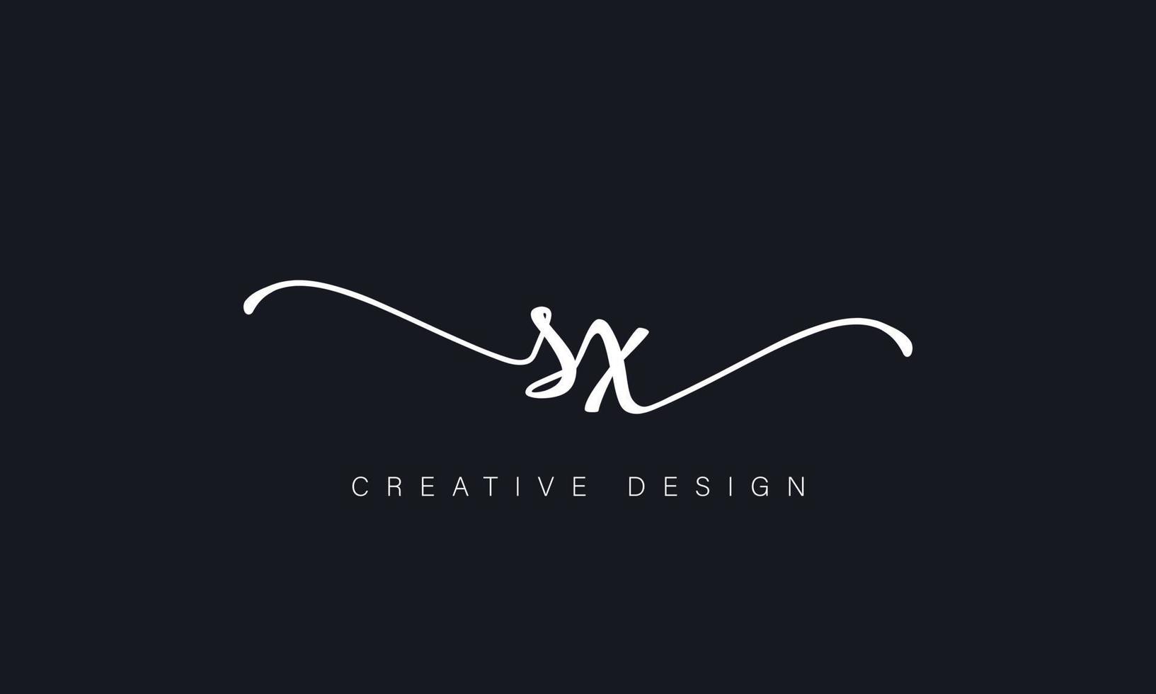 handschrift brief sx logo pro vector het dossier pro vector pro vector