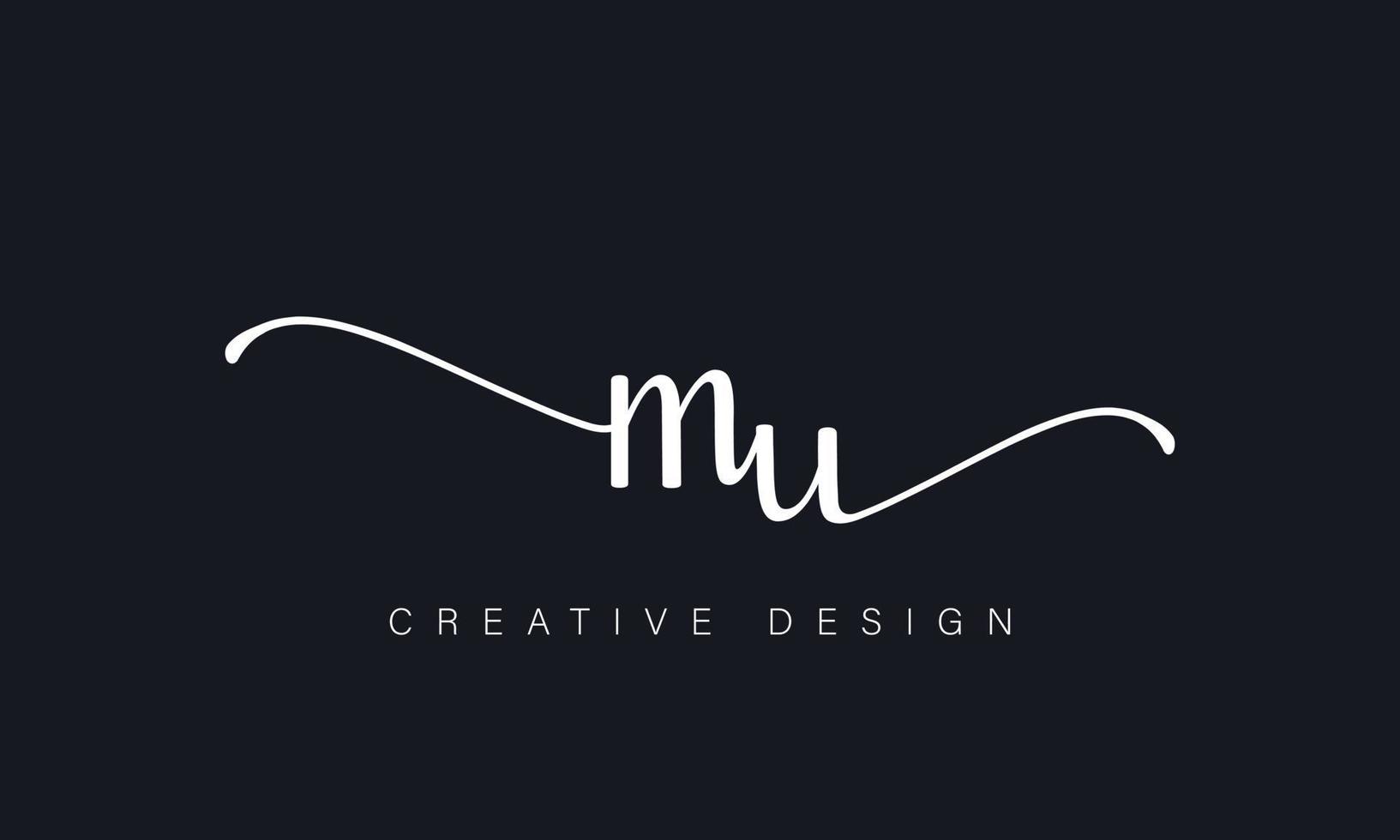 handschrift brief mu logo pro vector het dossier pro vector pro vector