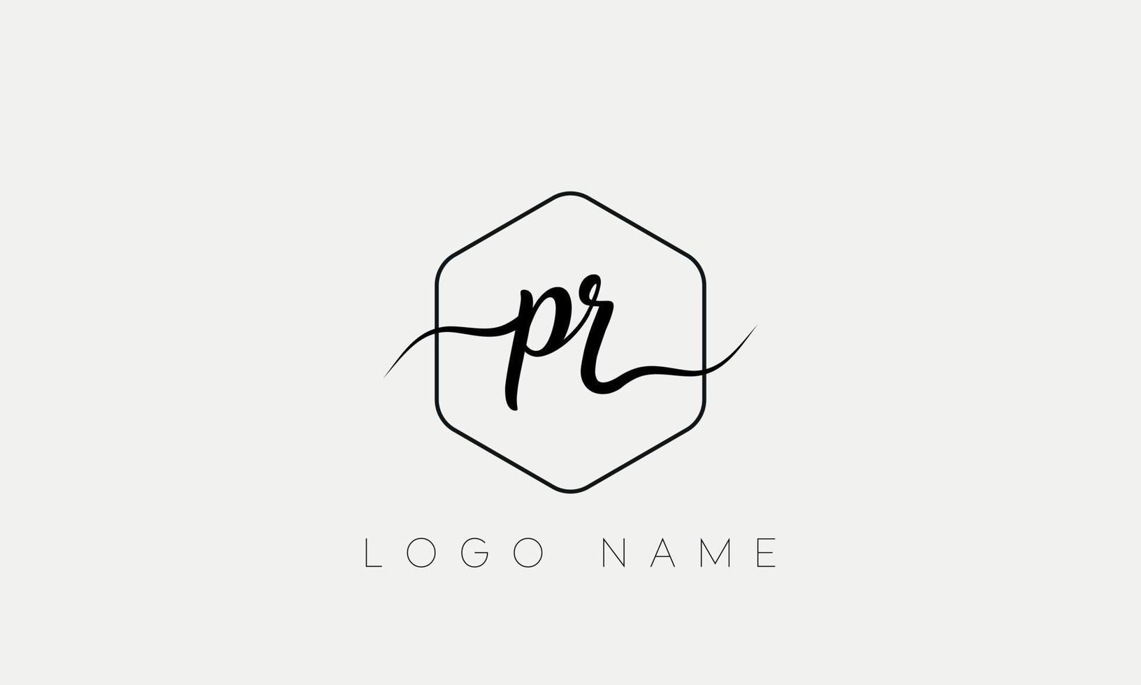 handschrift brief pr logo pro vector het dossier pro vector pro vector