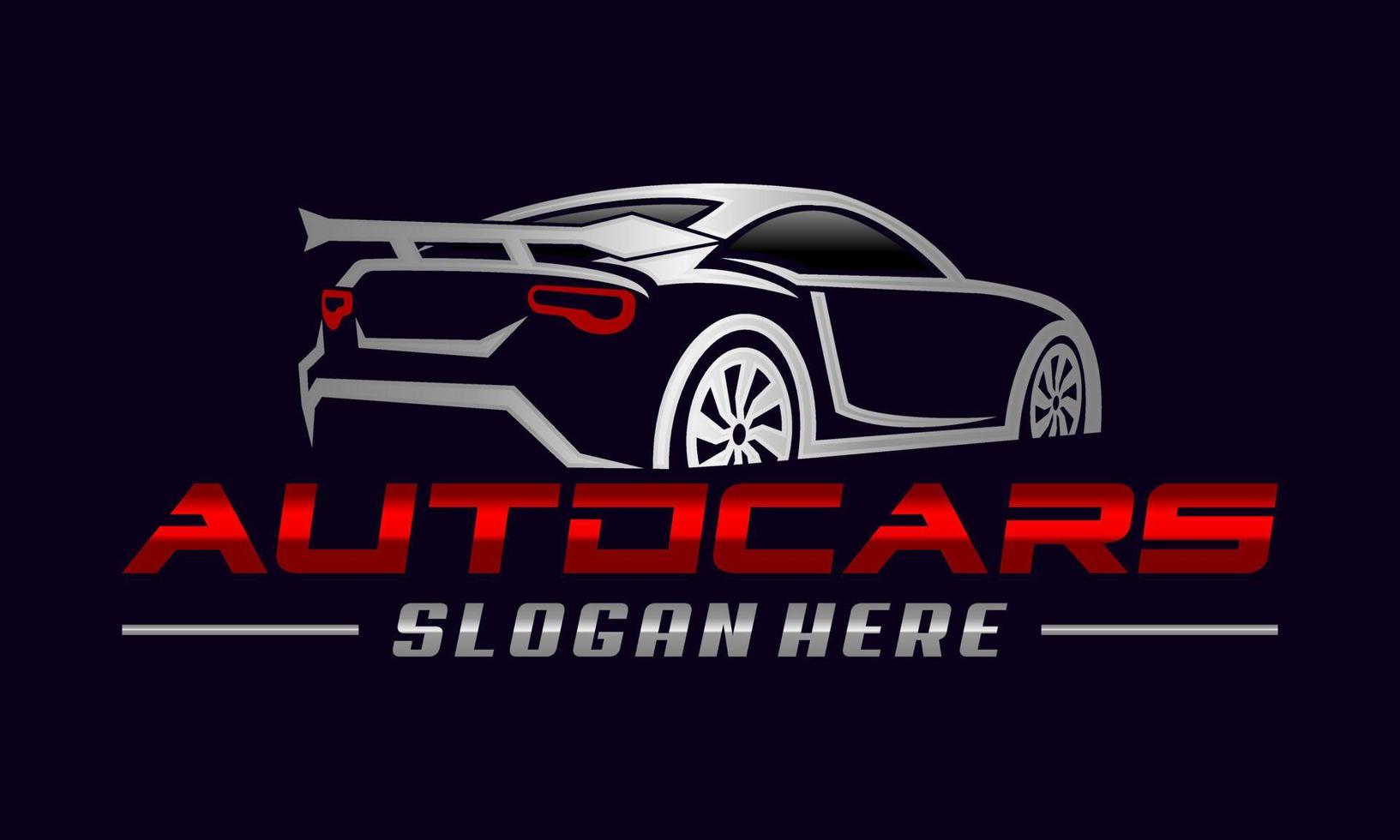 terug visie van sport auto logo ontwerp vector premie vector. automotive logo vector sjabloon. glanzend auto logo ontwerp. auto stijl auto logo ontwerp met concept sport- voertuig icoon silhouet