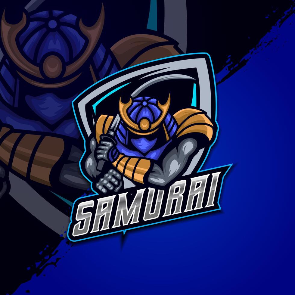 samurai esport logo ontwerp sjabloon vector