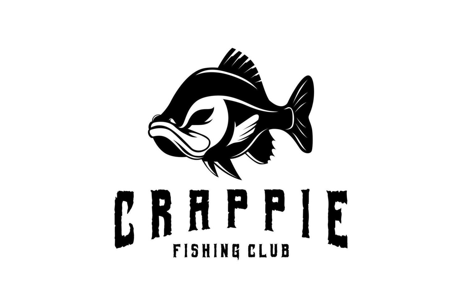 crappie vis visvangst logo, jumping vis ontwerp sjabloon vector illustratie. Super goed naar gebruik net zo uw ieder visvangst bedrijf logo