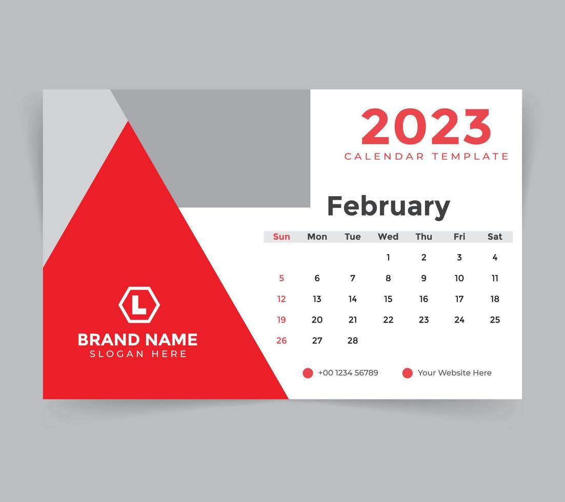 bureau kalender sjabloon voor nieuw jaar 2023 vector