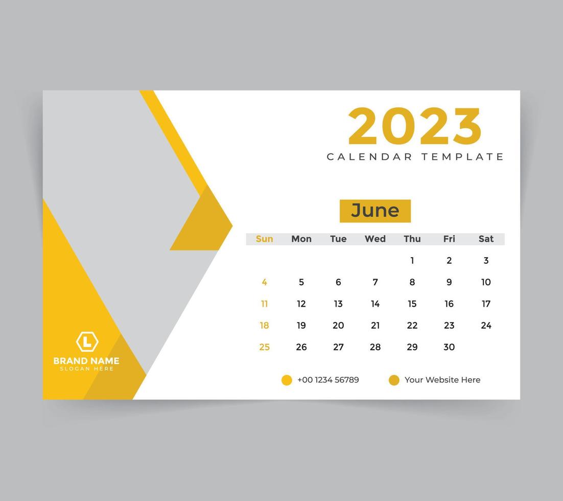 bureau kalender sjabloon voor nieuw jaar 2023 vector