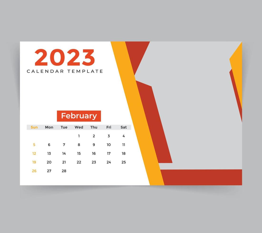 bureau kalender sjabloon voor nieuw jaar 2023 vector