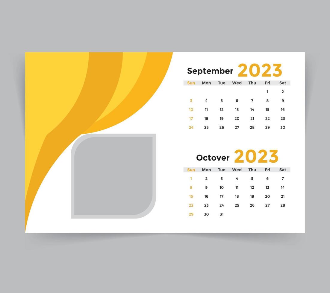 bureau kalender sjabloon voor nieuw jaar 2023 vector