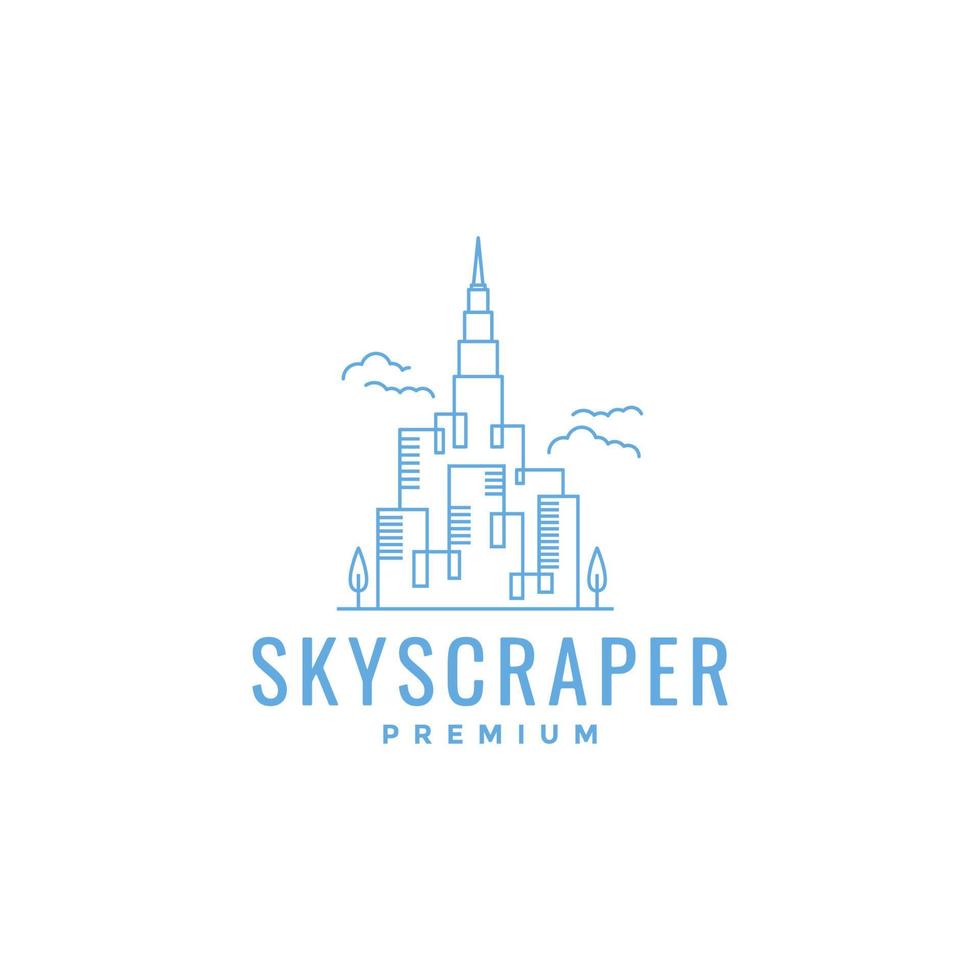 skyscrapper minimalistische lijn modern logo ontwerp vector