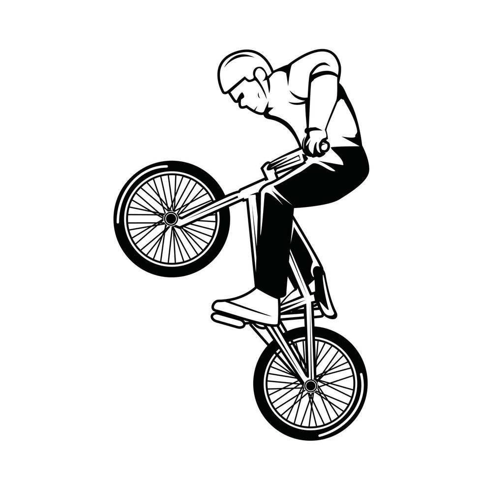 bmx attractie zwart en wit vector