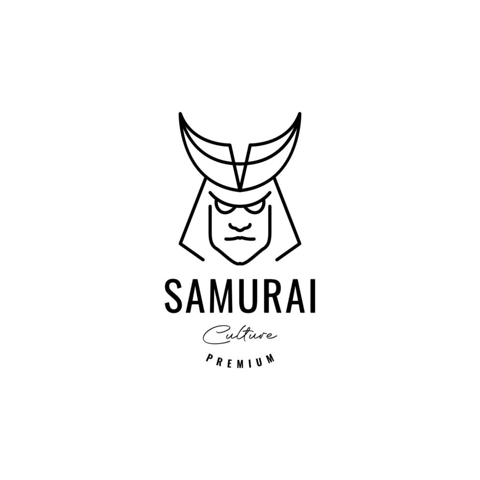 samurai cultuur laten schrikken gezicht logo ontwerp vector