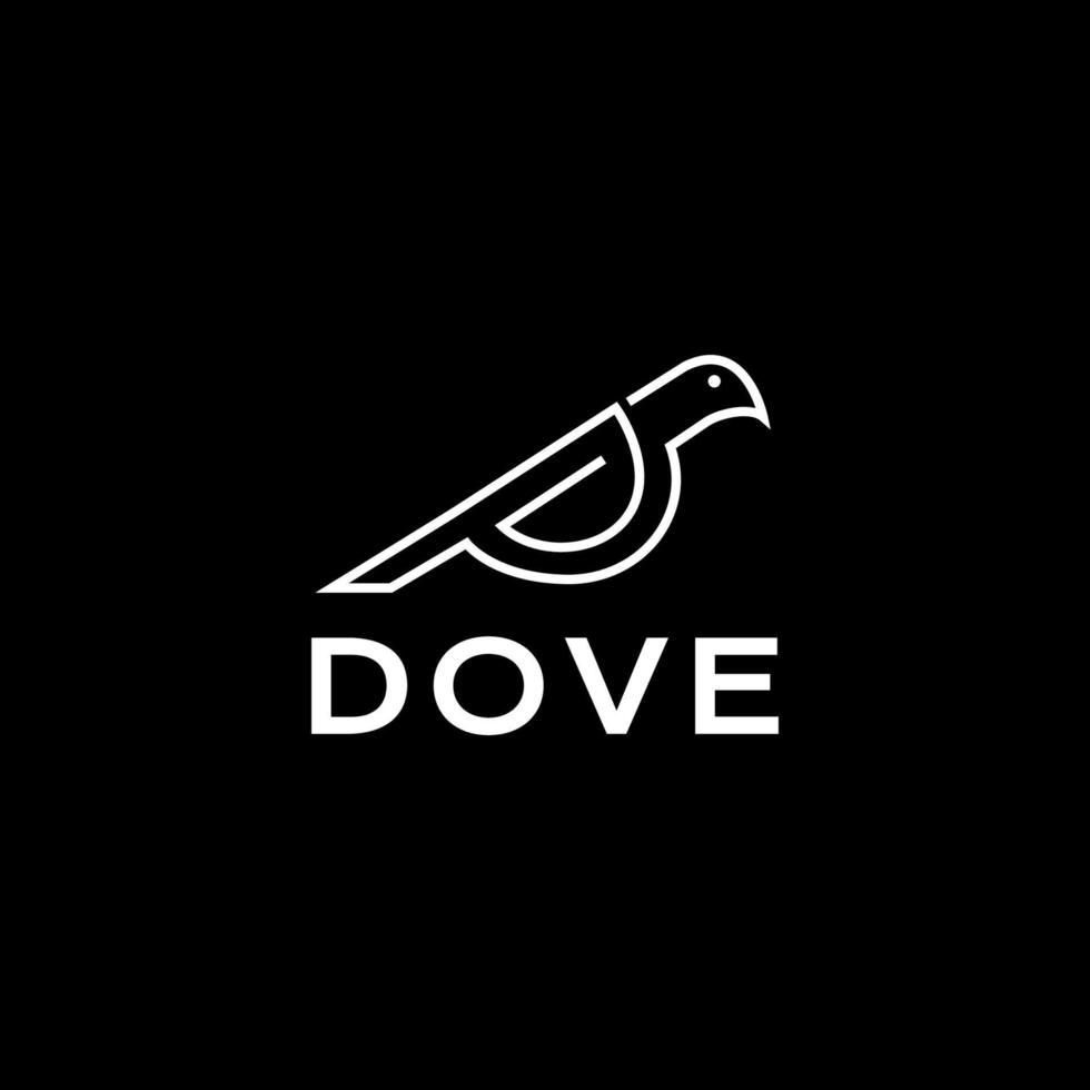 vogel duif meetkundig modern logo ontwerp vector