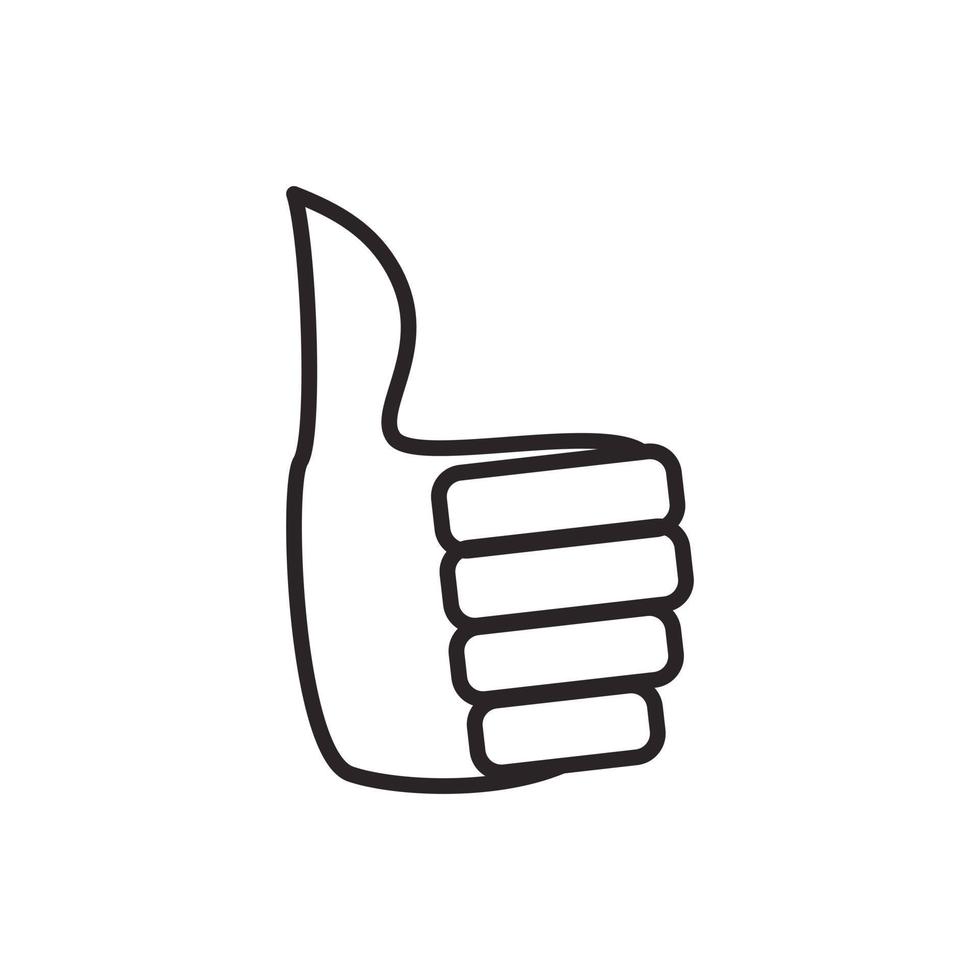 hand- met duim omhoog icoon, schets stijl vector