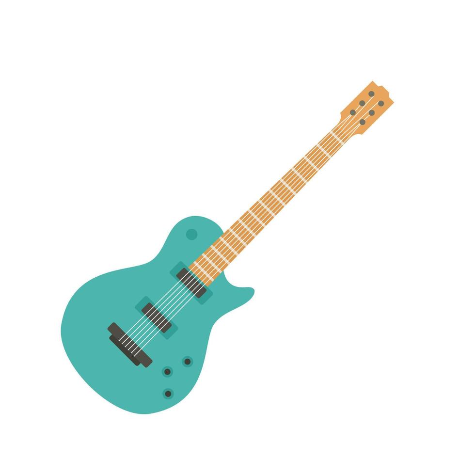 retro gitaar icoon, vlak stijl vector