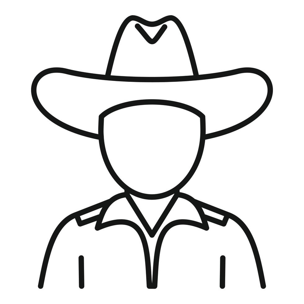 cowboy icoon, schets stijl vector