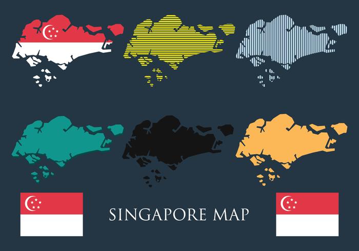 Singapore Kaart Vector Set