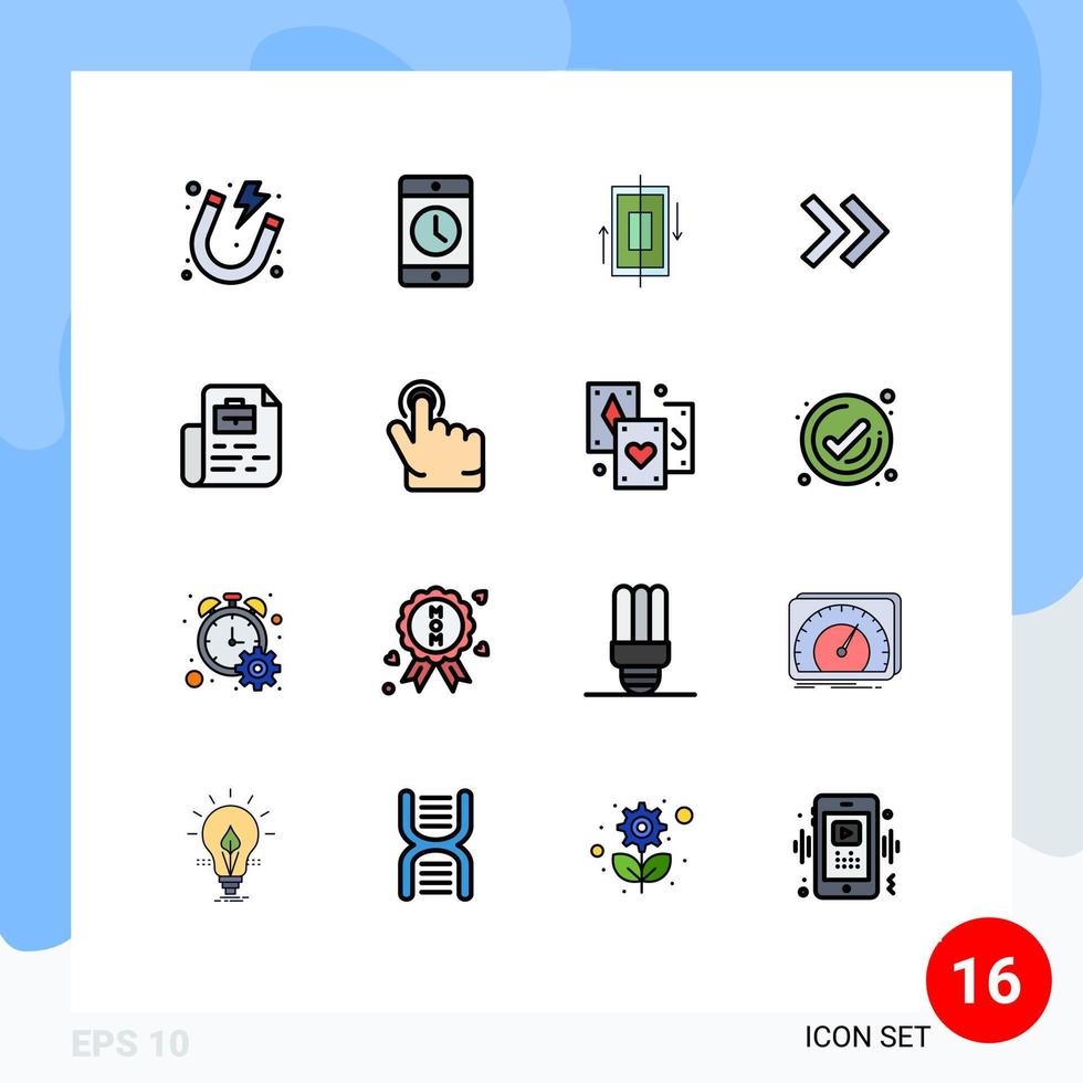 voorraad vector icoon pak van 16 lijn tekens en symbolen voor document pijlen smartphone pijl telefoon bewerkbare creatief vector ontwerp elementen
