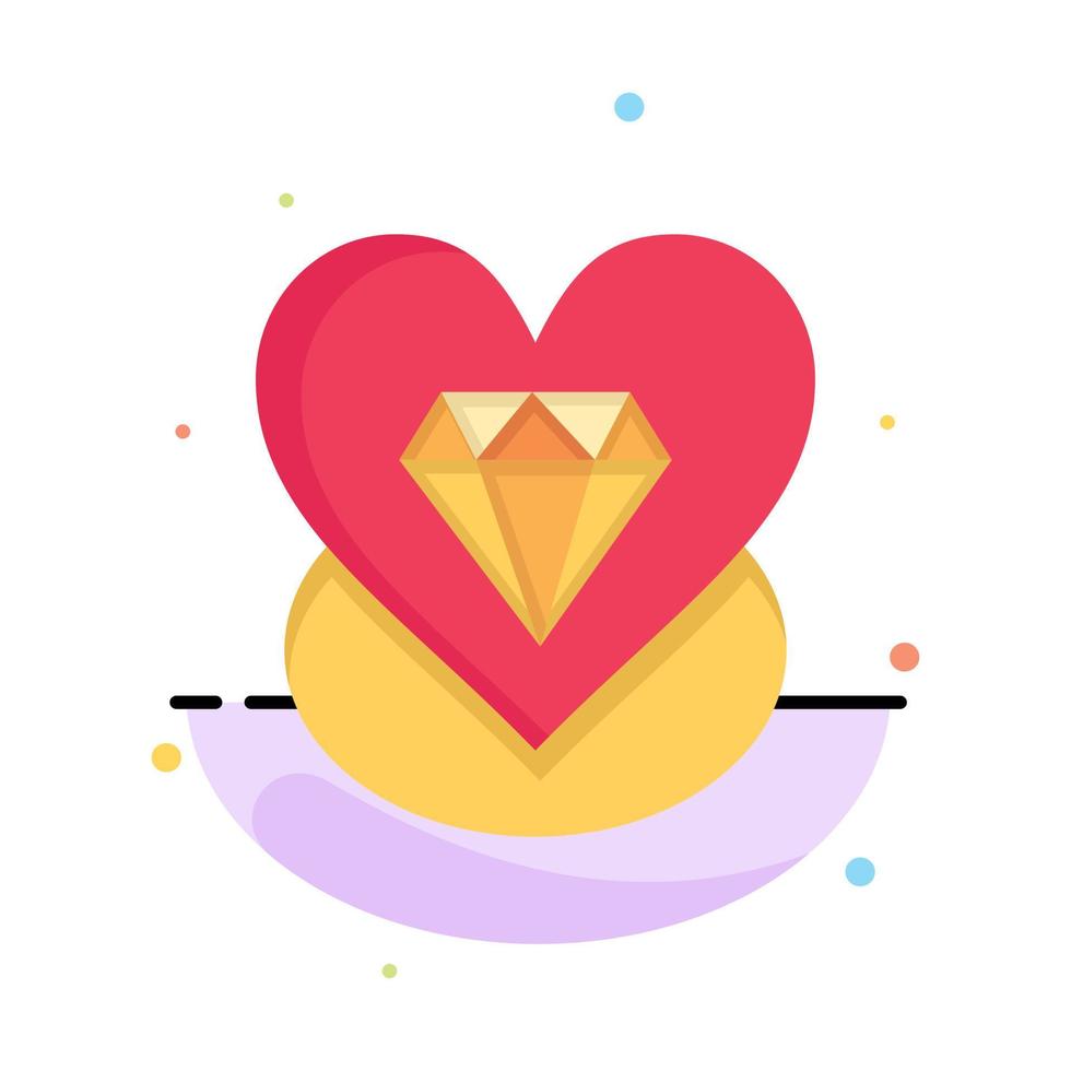 diamant liefde hart bruiloft bedrijf logo sjabloon vlak kleur vector