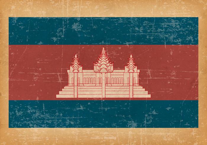 Vlag Grunge van Cambodja vector